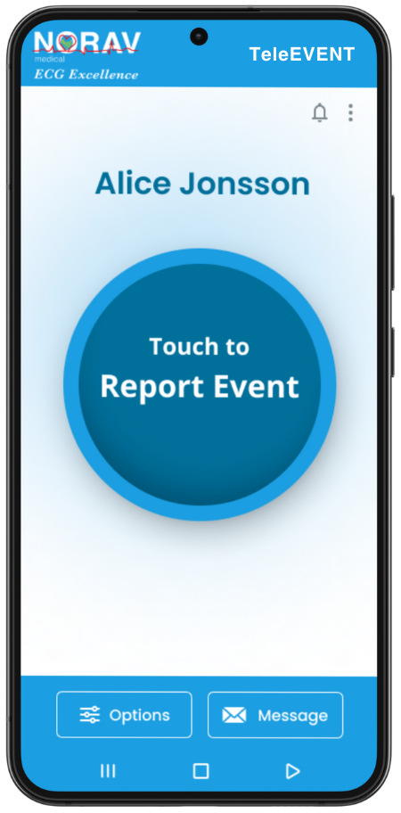 Remote cardiac monitoring device in use